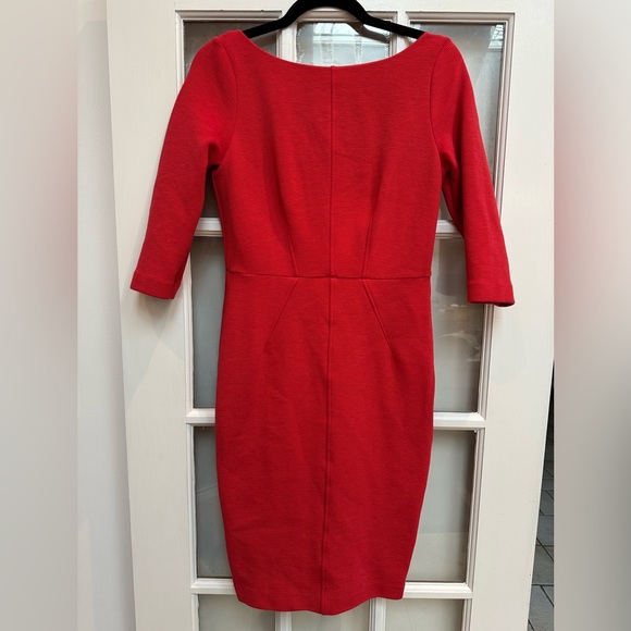 BODEN Aurelia Ottoman Holiday Dress Women’s 6P Petite Red Ribbed Lined Career - Picture 1 of 13